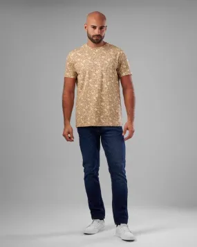 SHORT SLEEVE T-SHIRT WITH AN ALL-OVER PRINT - OFF WHITE