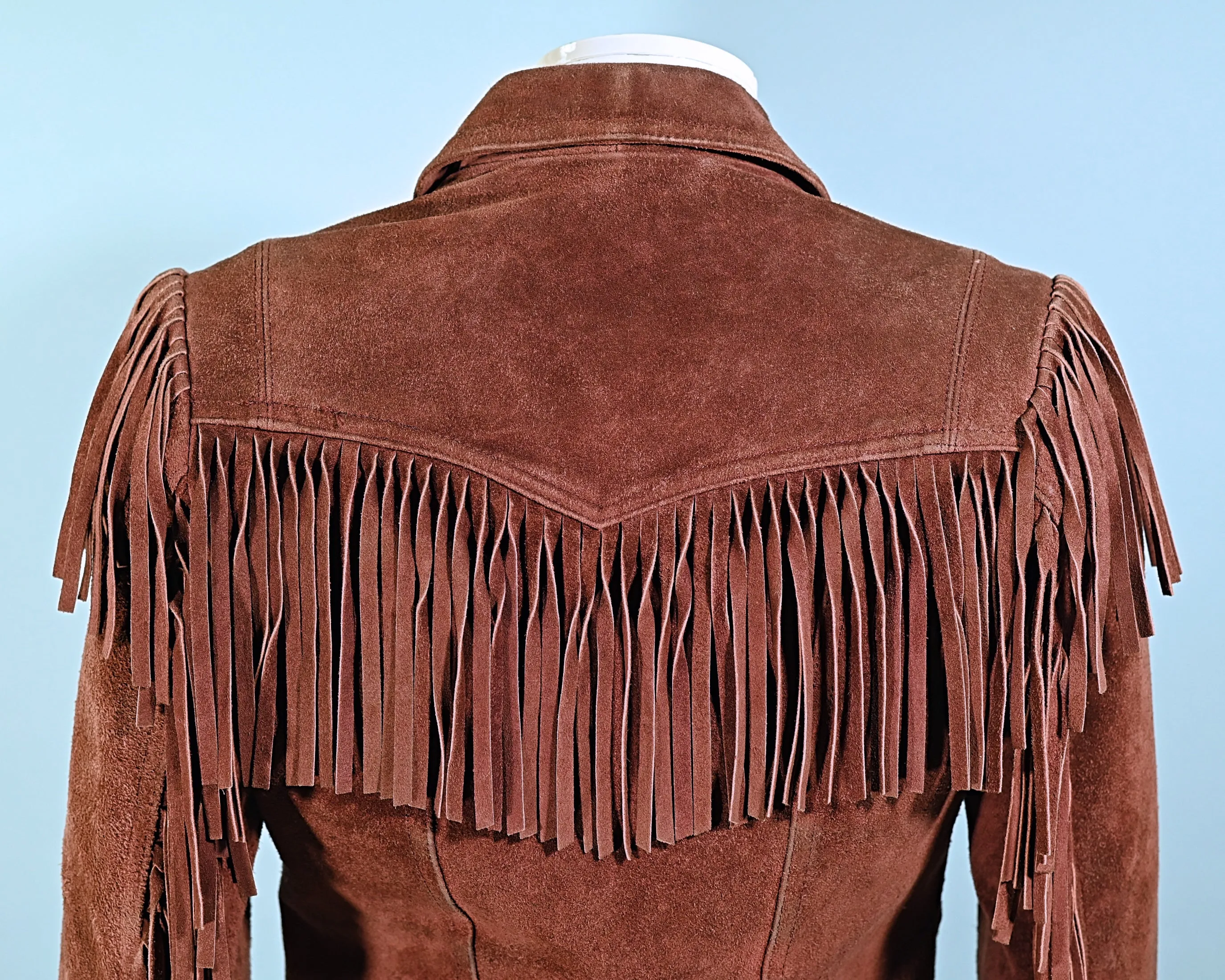 SOLD Vintage Cropped Suede Fringe Jacket, Rust Southwestern Jacket S