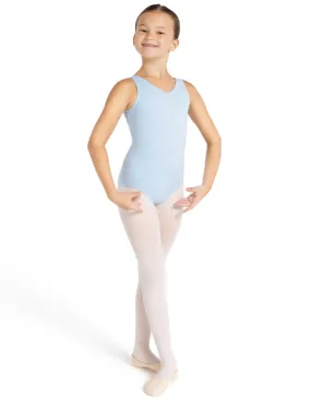 Studio Collection Pinch Front Tank Leotard - Girls SE1008c light blue