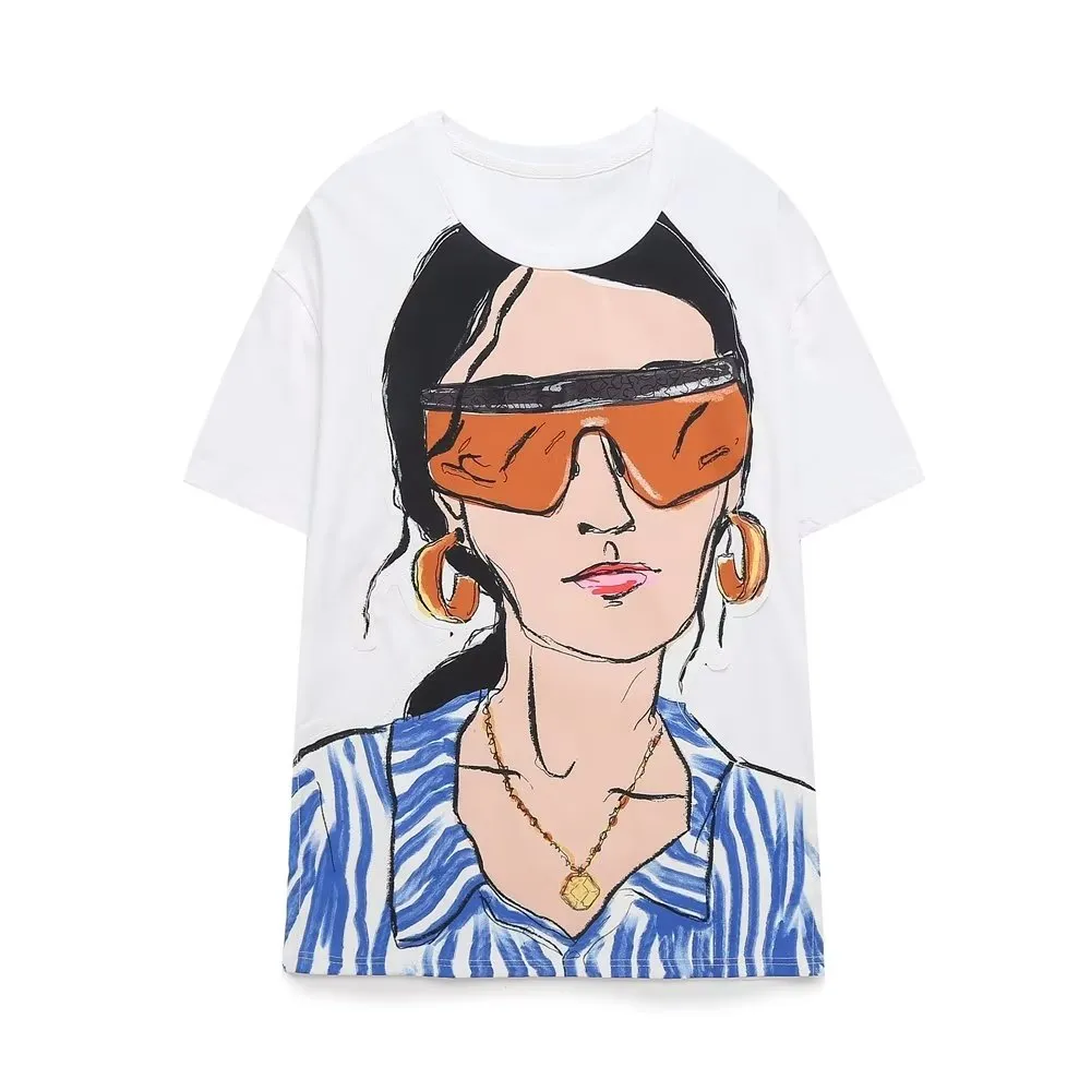 Stylish Women's Print Cotton T-Shirt