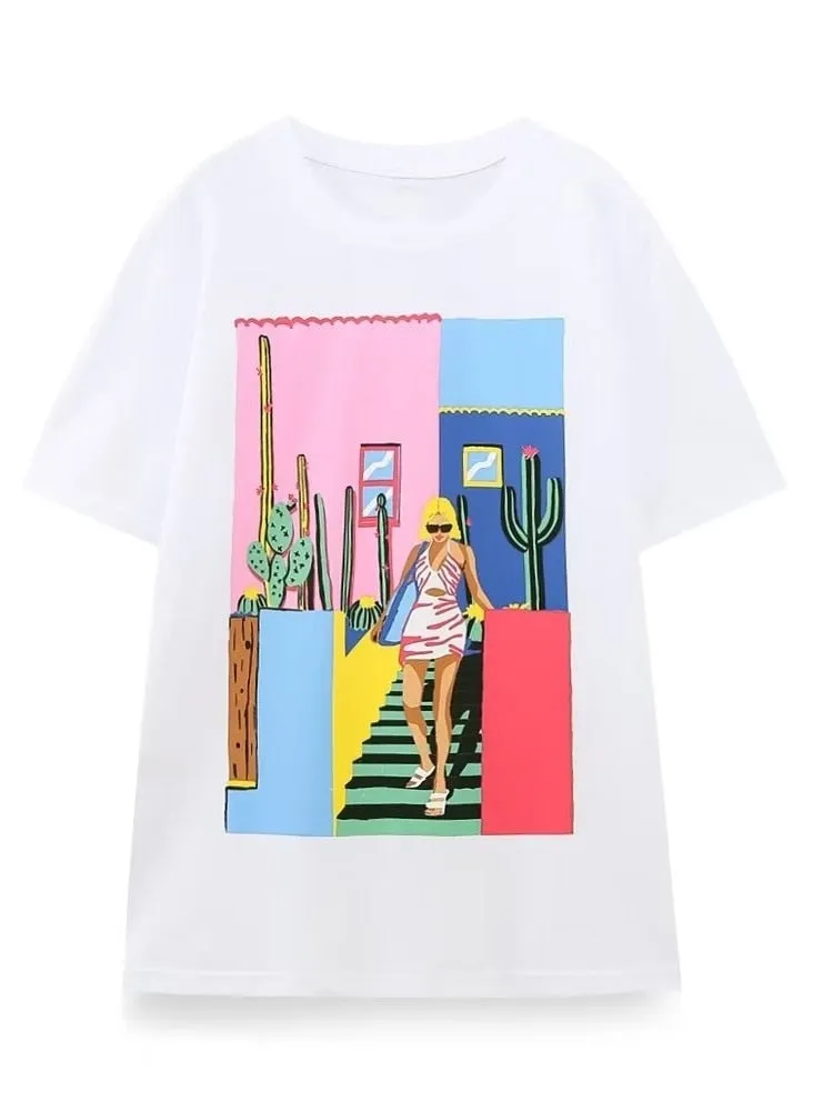 Stylish Women's Print Cotton T-Shirt