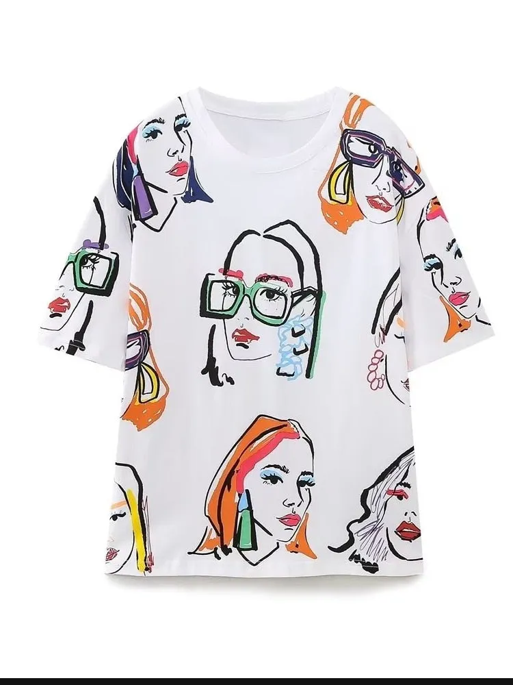 Stylish Women's Print Cotton T-Shirt