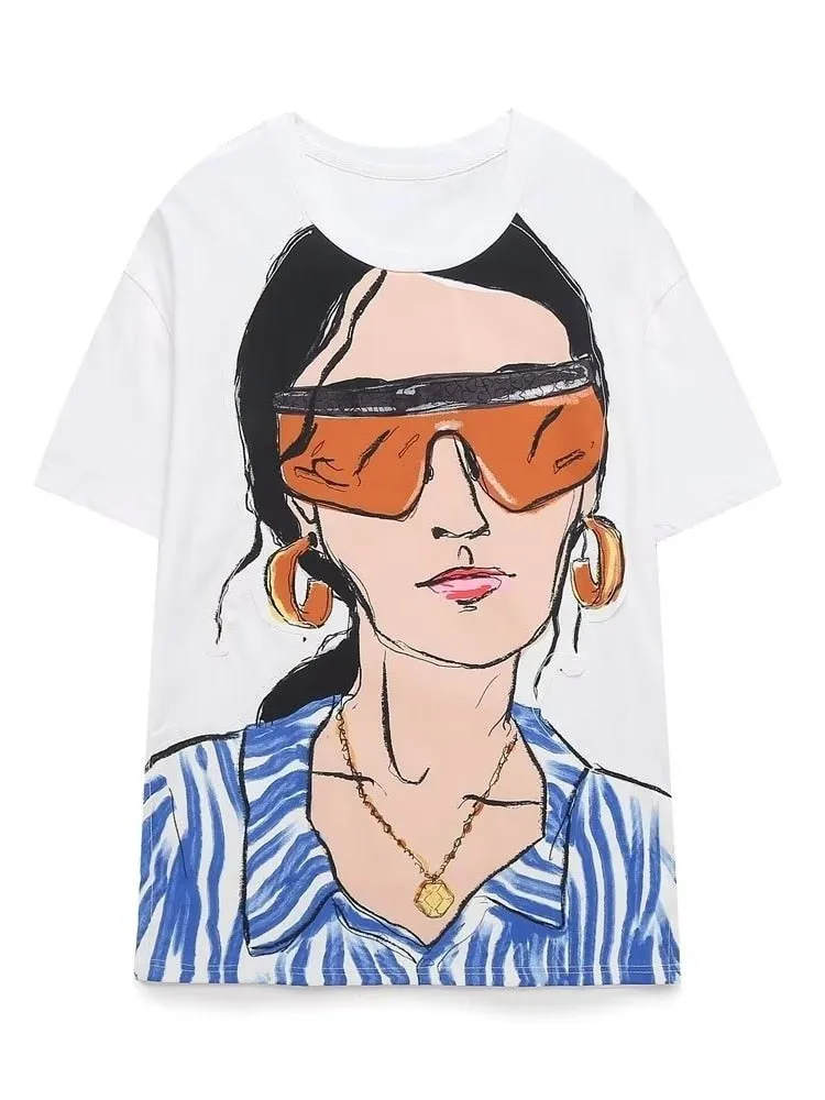 Stylish Women's Print Cotton T-Shirt