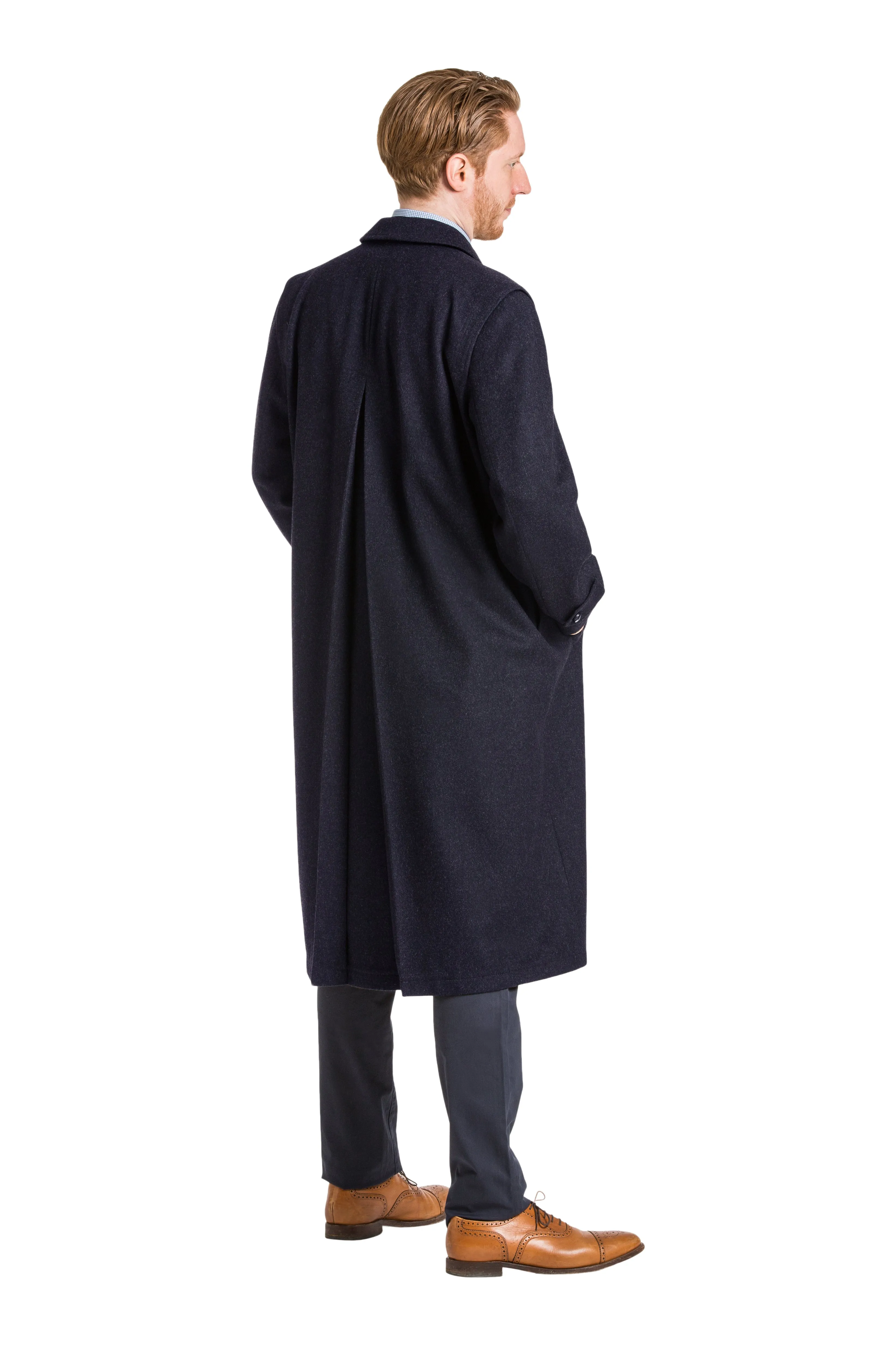 Sud Tiroler - Men's Loden Overcoat in Navy Blue with zip out lining