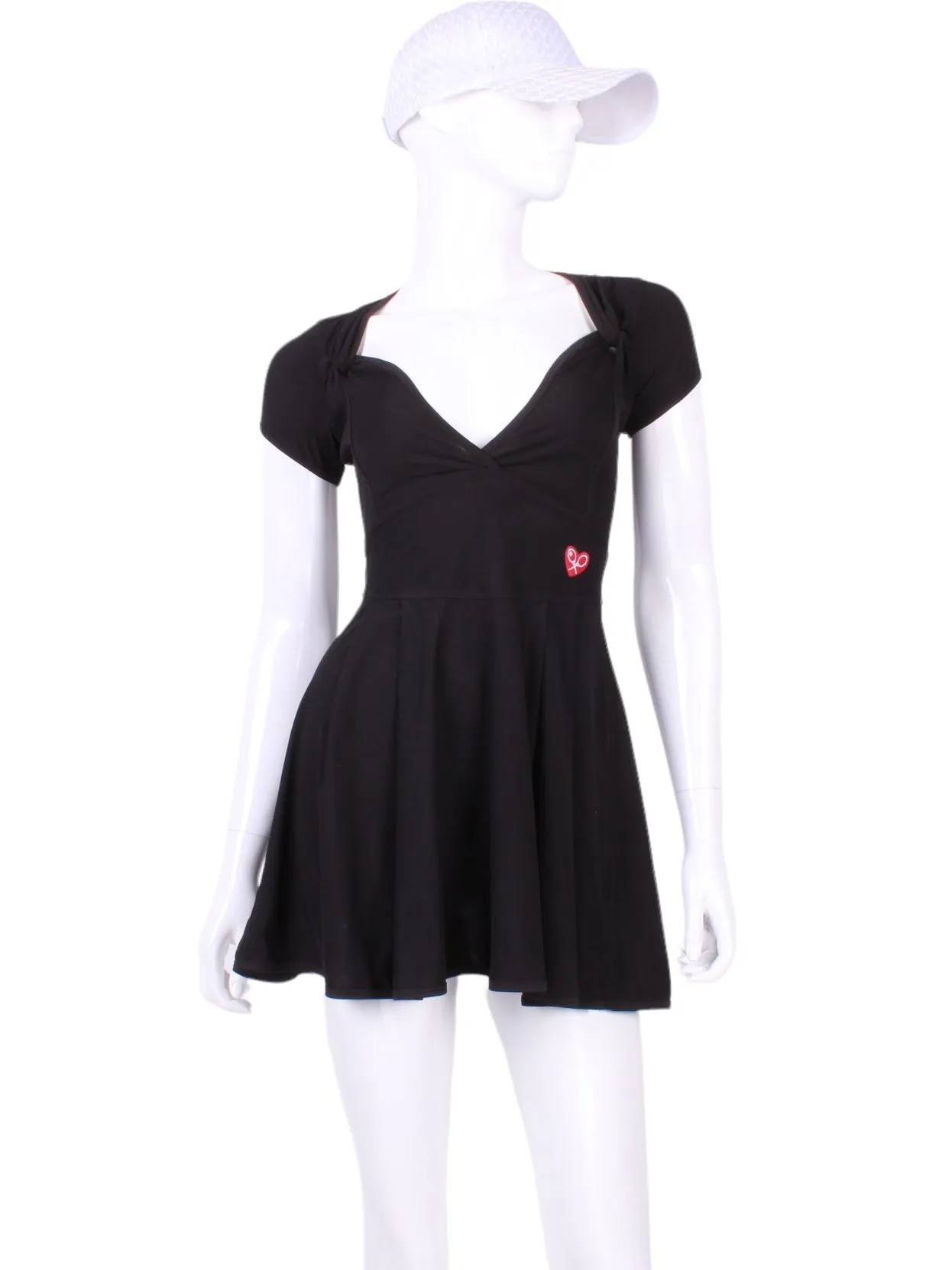 The Adeline Court To Cocktails Tennis Dress Black Mesh On Black