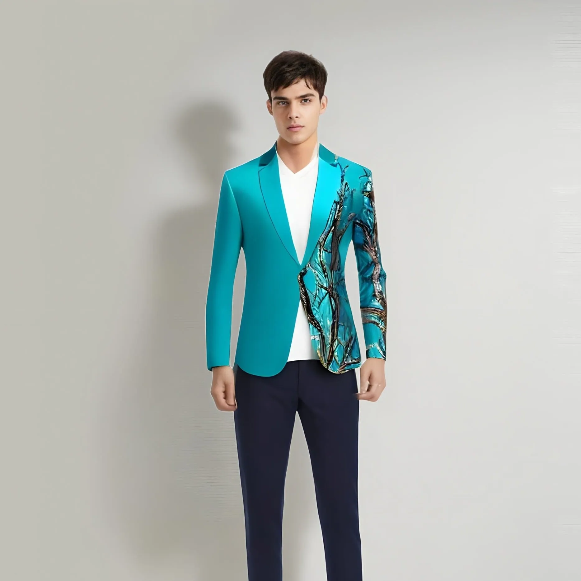 The Meridian Slim Fit Blazer Suit Jacket - Teal