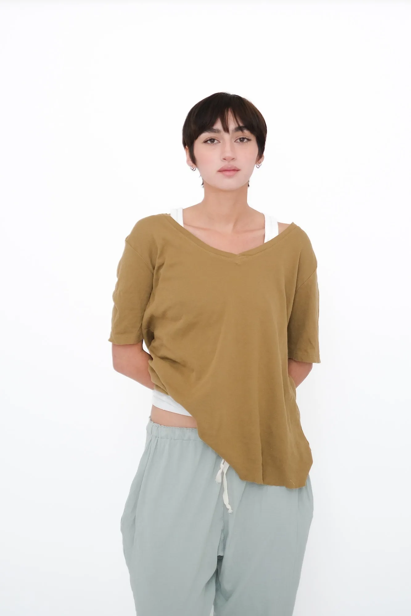 V-Neck T-Shirt, Peanut