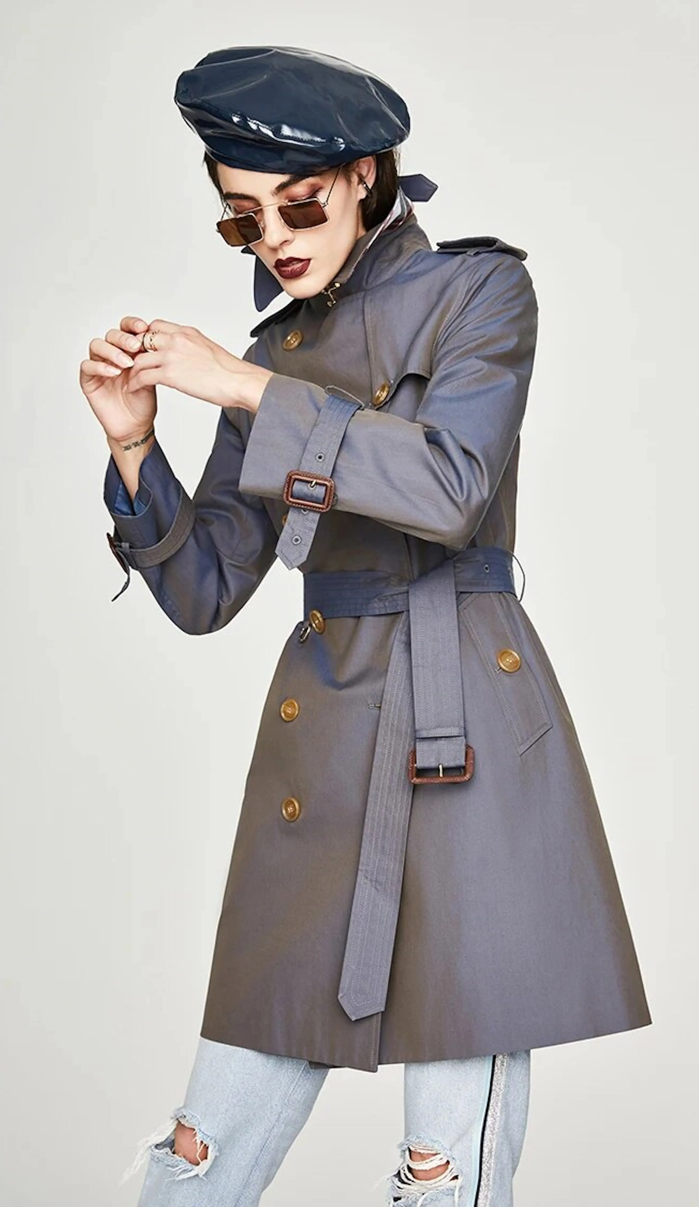 Waterproof Cotton Long Classic Double-breasted The Kensington Heritage Trench Coat