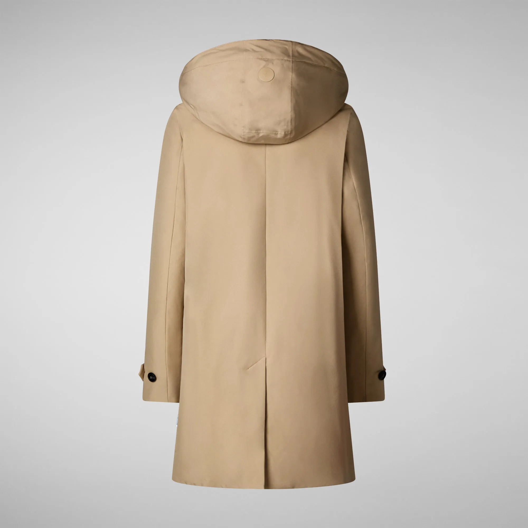 Woman's hooded coat Embie in stardust beige