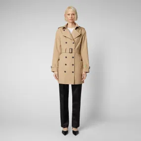 Woman's raincoat Audrey in stardust beige