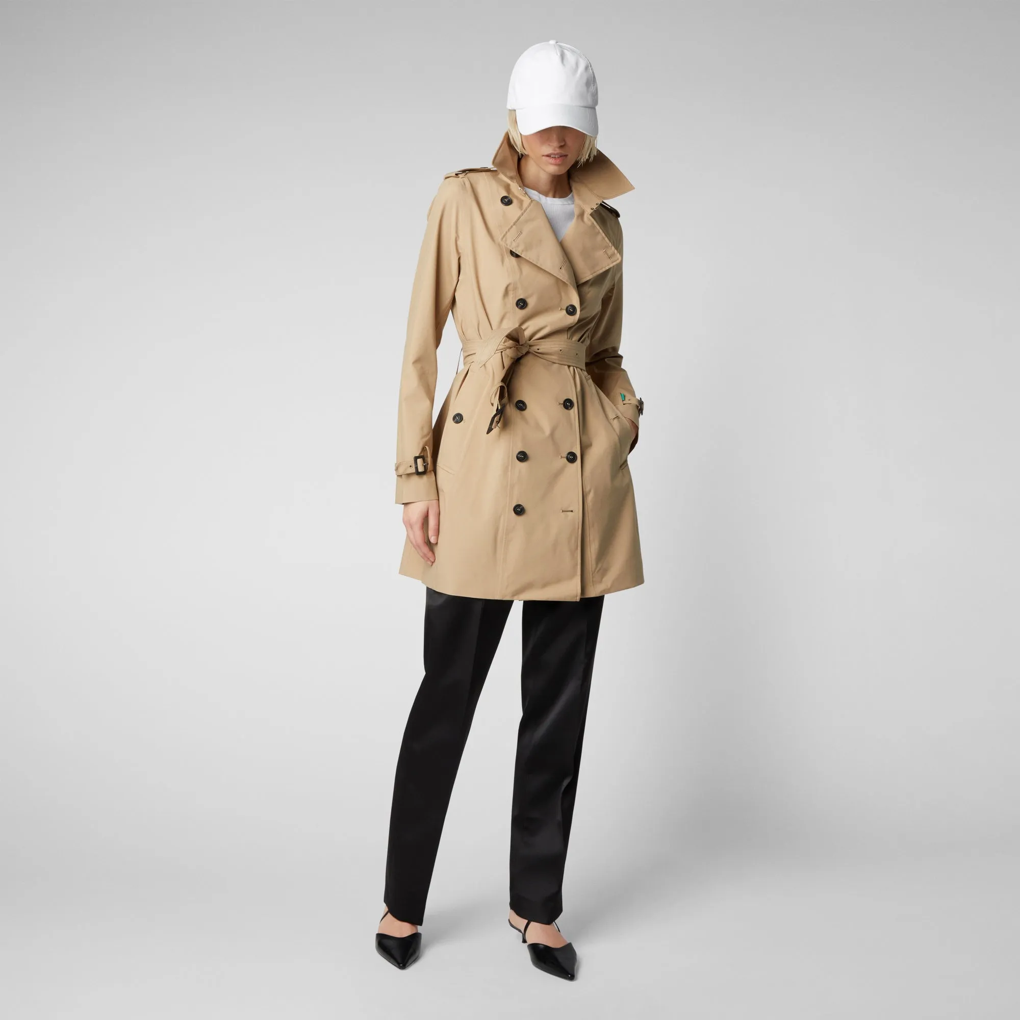 Woman's raincoat Audrey in stardust beige