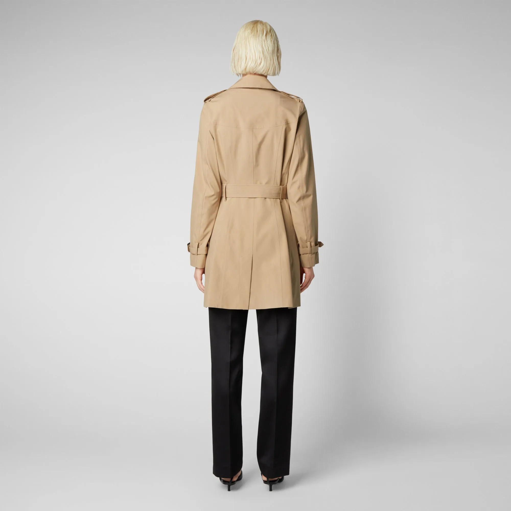 Woman's raincoat Audrey in stardust beige