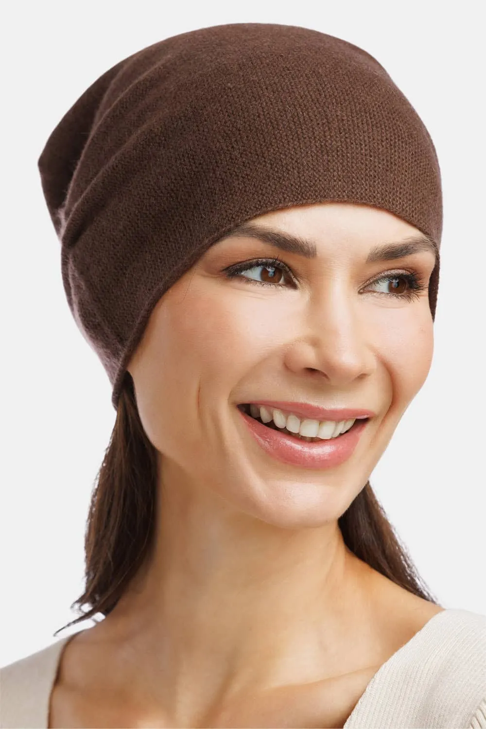 Women's 100% Cashmere Slouchy Beanie Hat