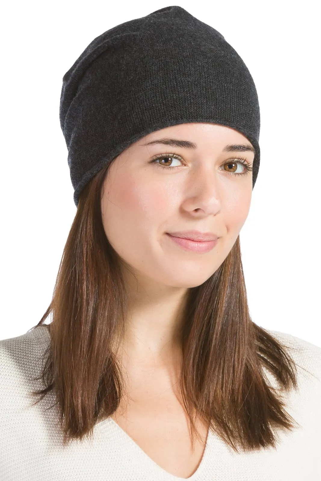 Women's 100% Cashmere Slouchy Beanie Hat