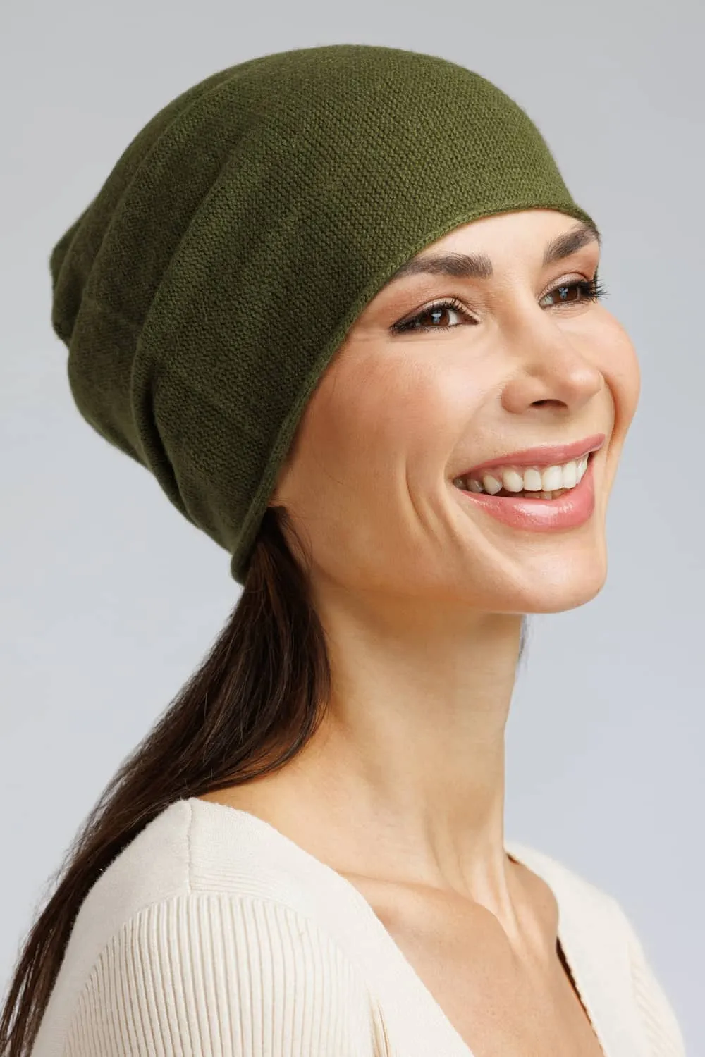 Women's 100% Cashmere Slouchy Beanie Hat