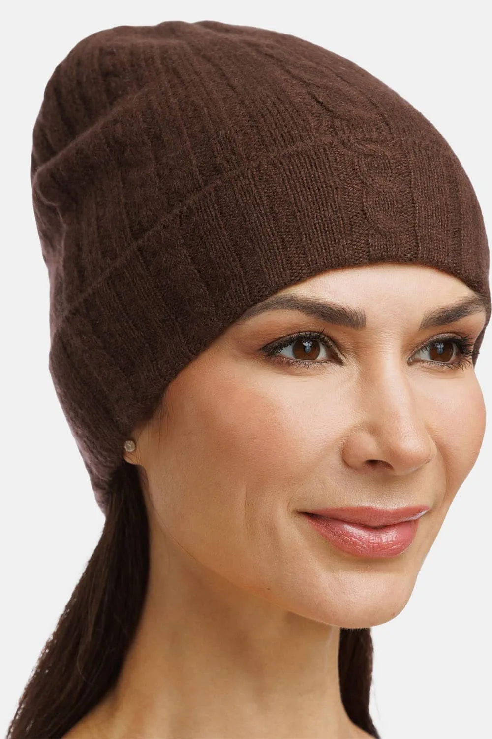 Women's 100% Pure Cashmere Cable Knit Hat