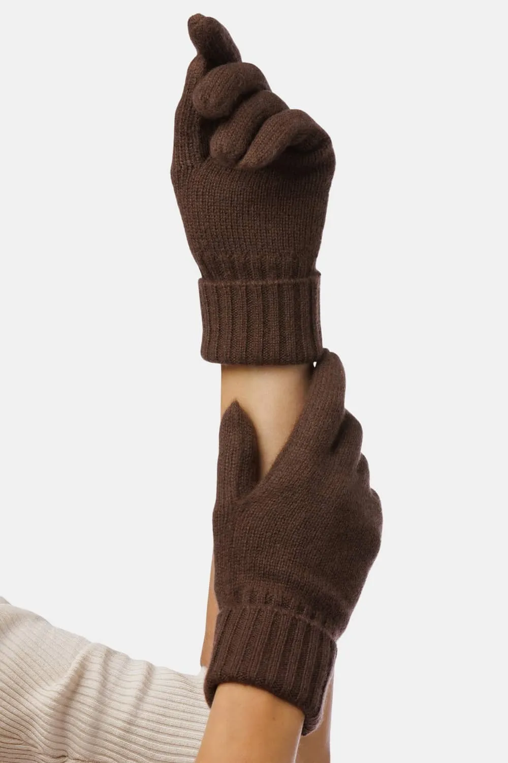 Women's 100% Pure Cashmere Gloves with Ribbed Cuff