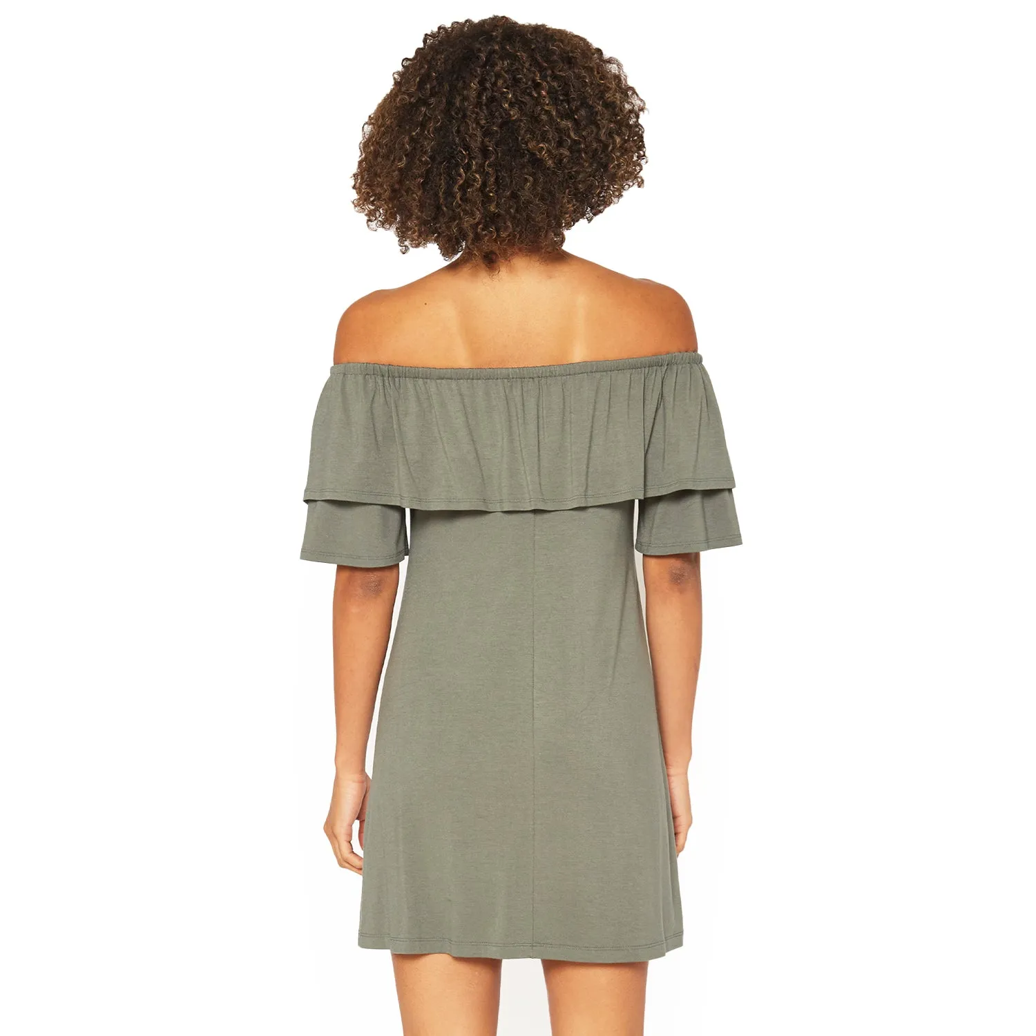 Women's Basic Off Shoulder Midi Dress