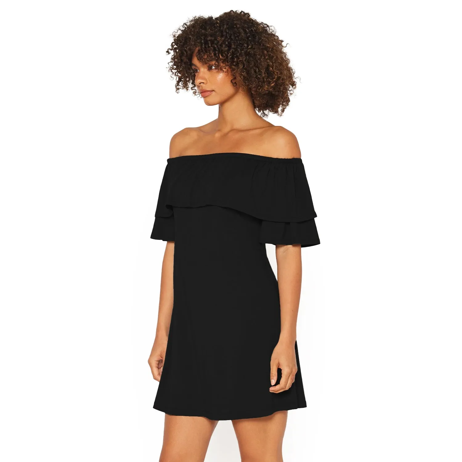 Women's Basic Off Shoulder Midi Dress