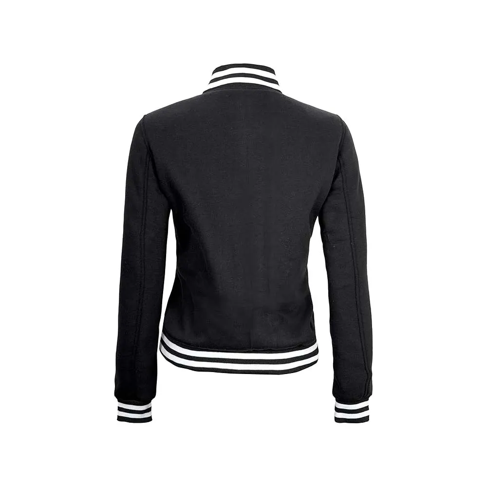 Women's Letterman Highschool Black Varsity Jacket