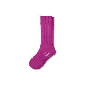 Women's Merino Cashmere Blend Rib Calf Socks