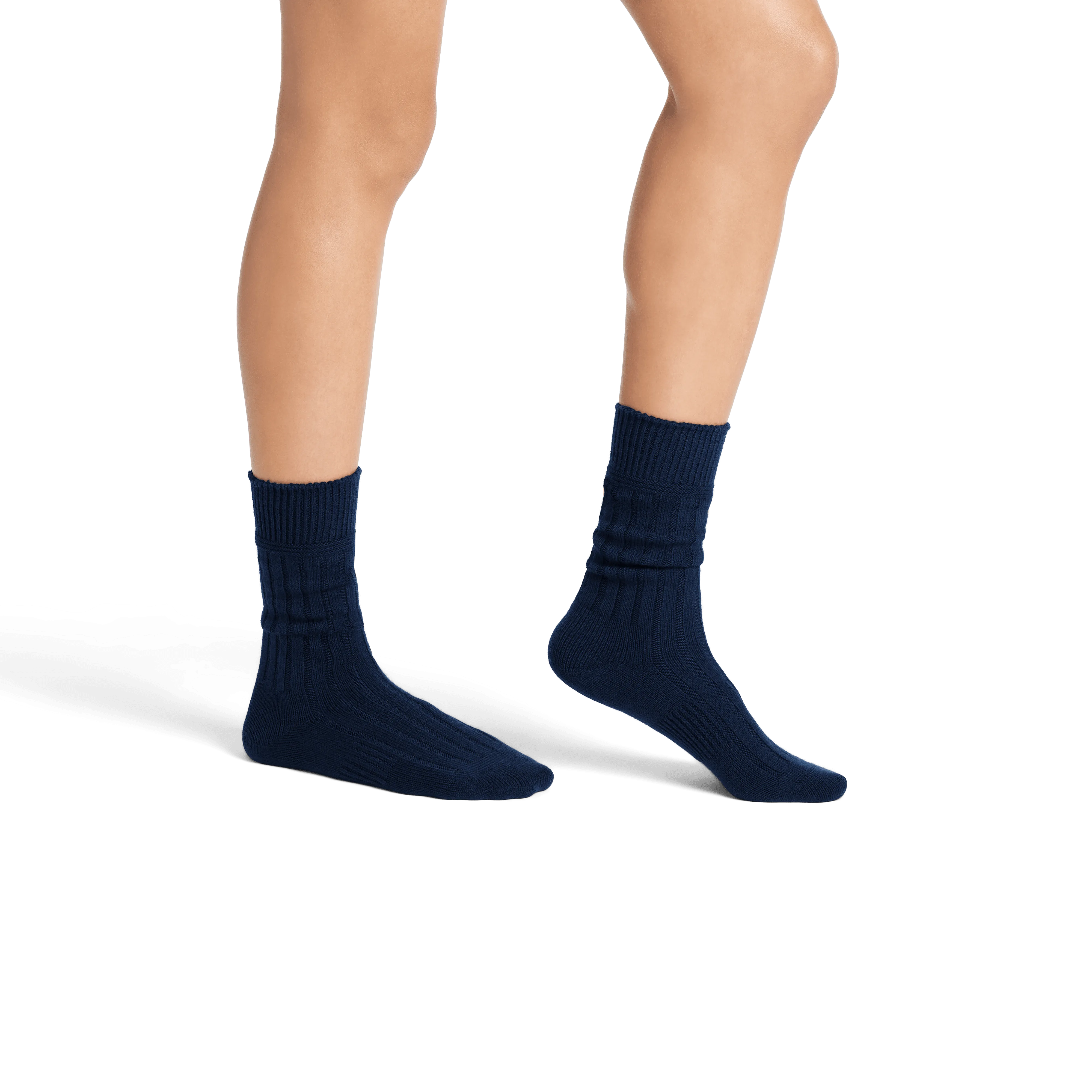 Women's Merino Cashmere Blend Rib Calf Socks