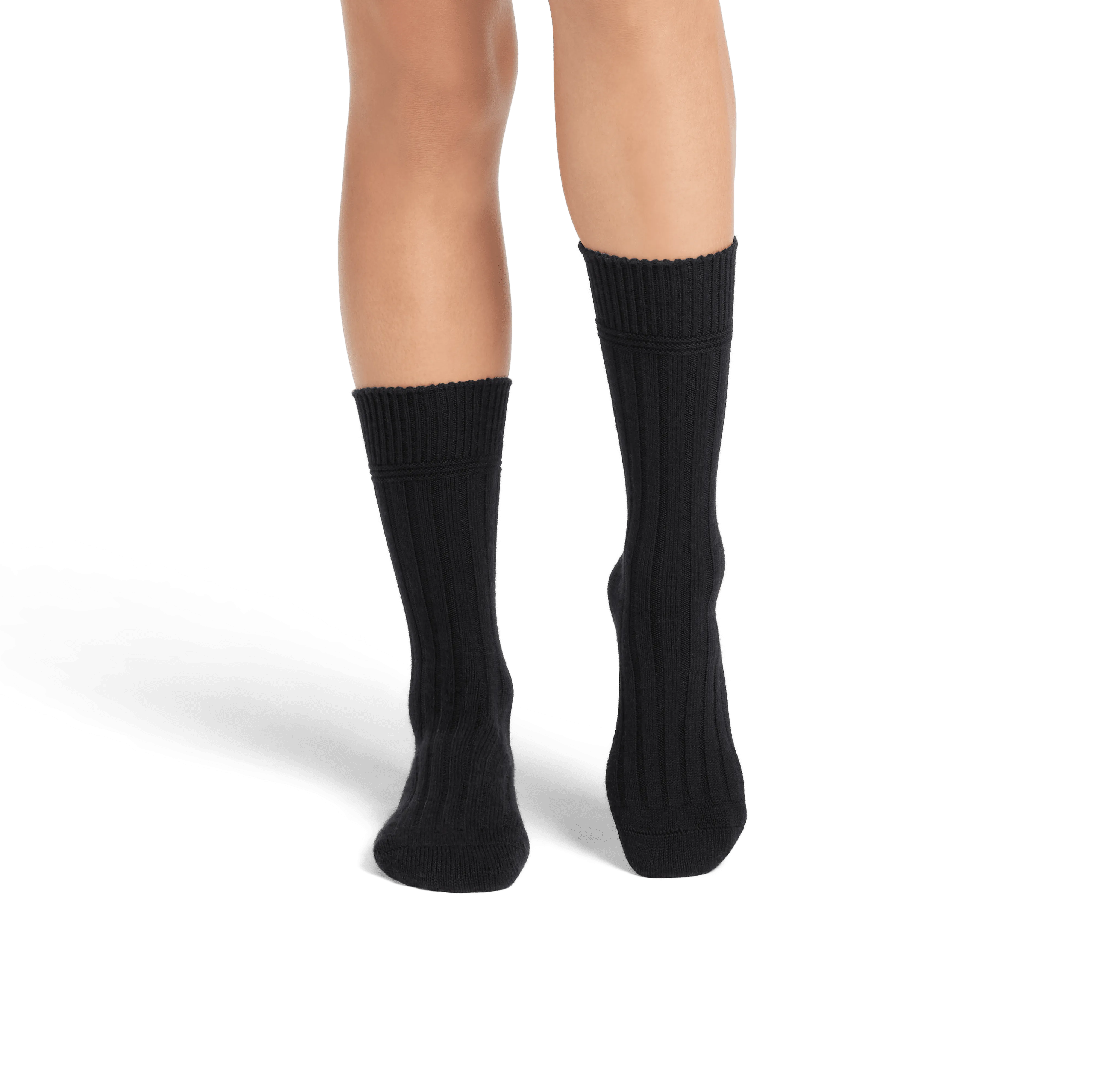 Women's Merino Cashmere Blend Rib Calf Socks