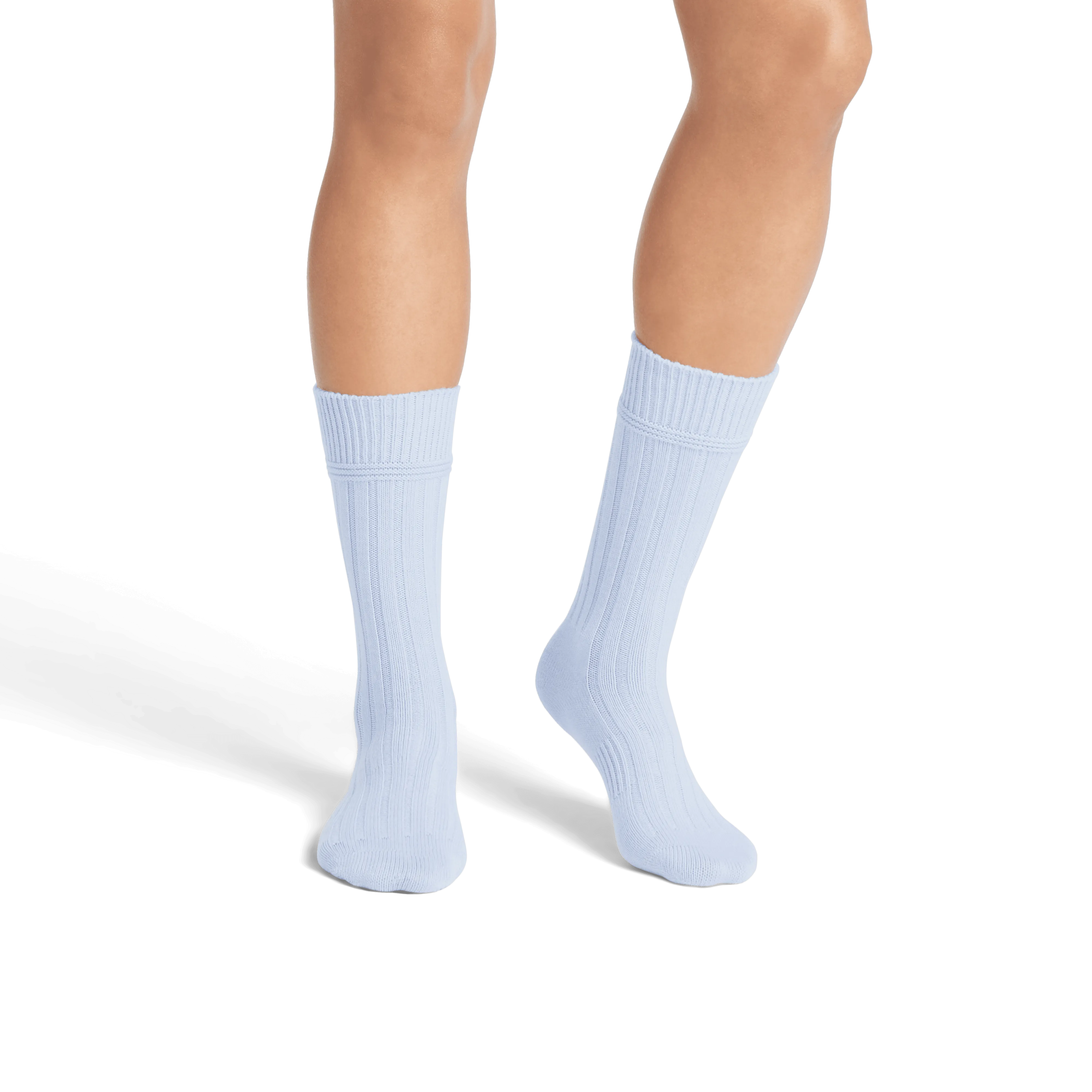 Women's Merino Cashmere Blend Rib Calf Socks