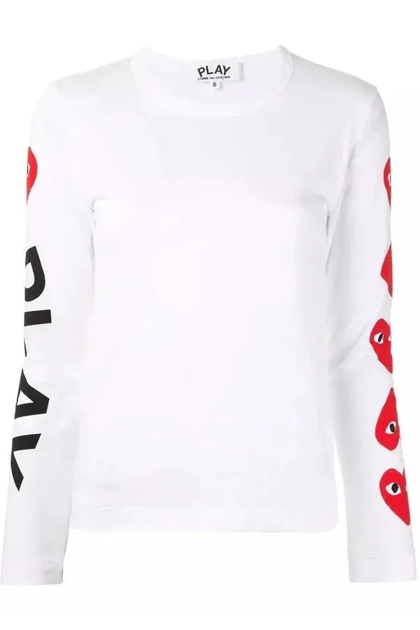 Women's Play Long Sleeved t-shirt with Logos on sleeve