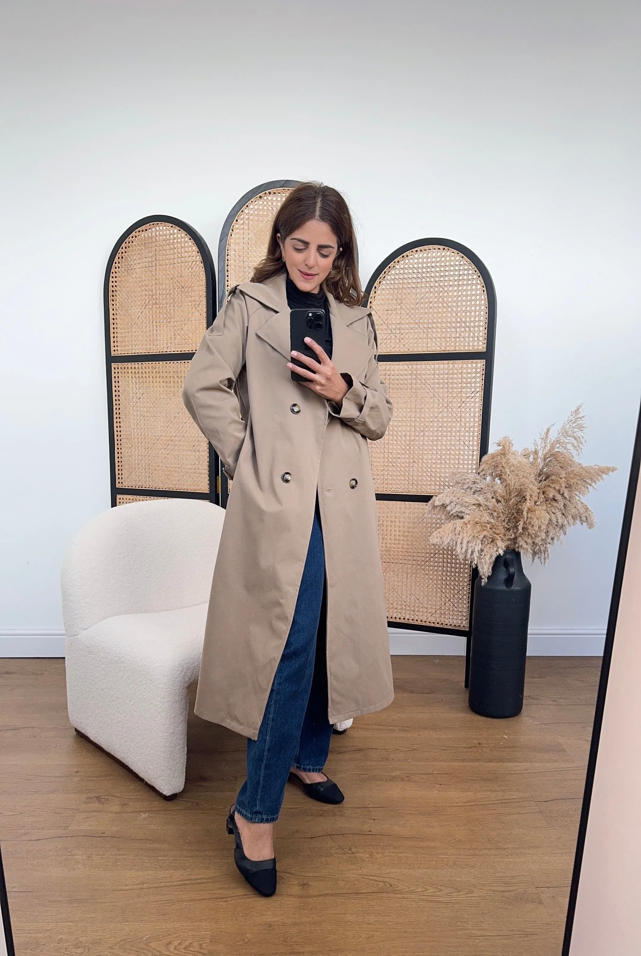 Zeya trench coat in cappuccino