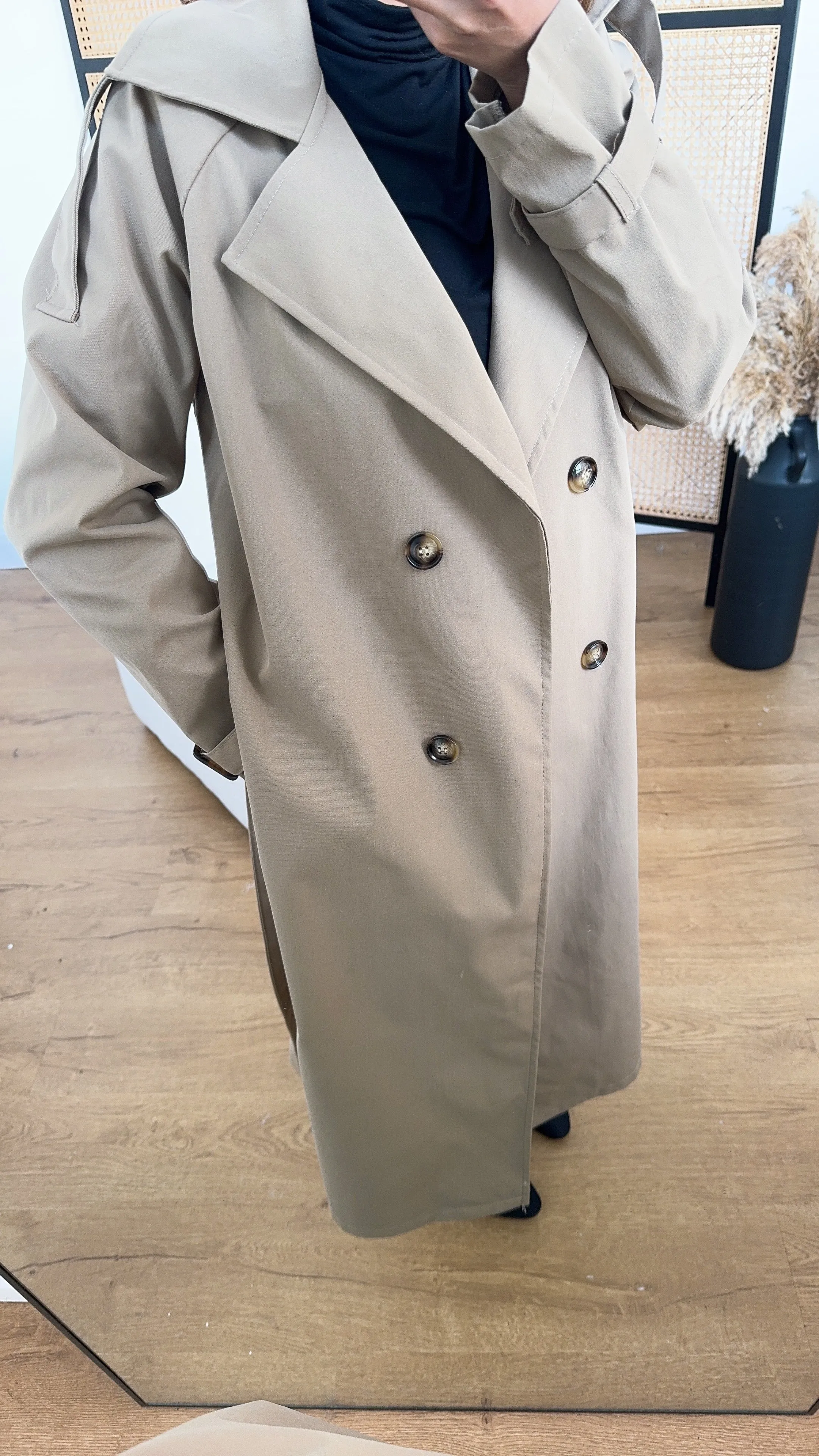 Zeya trench coat in cappuccino