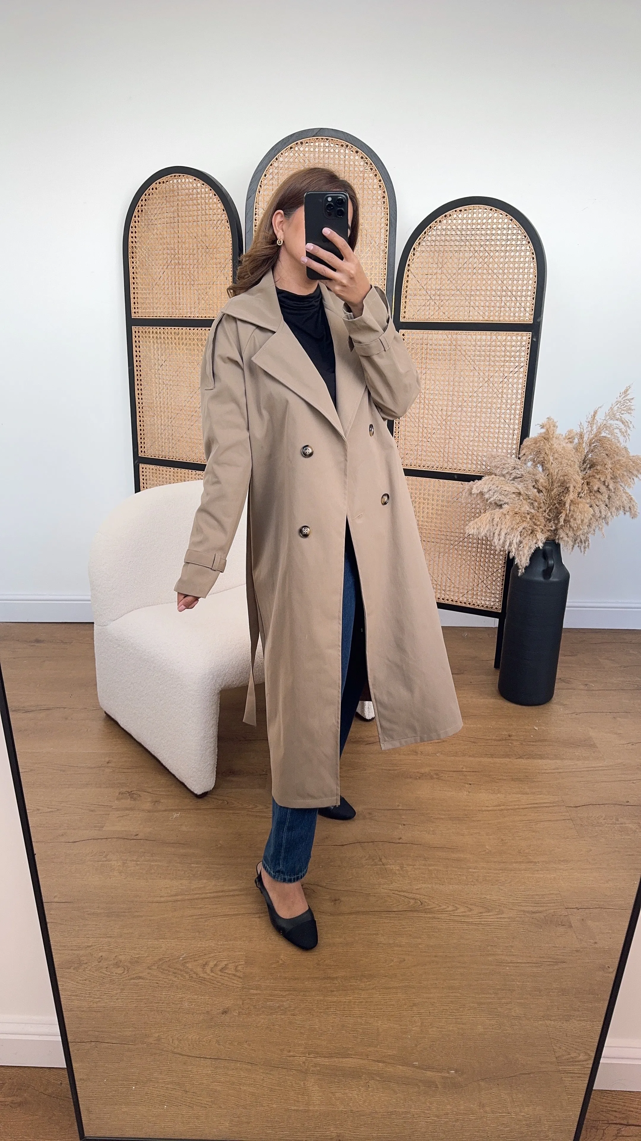 Zeya trench coat in cappuccino